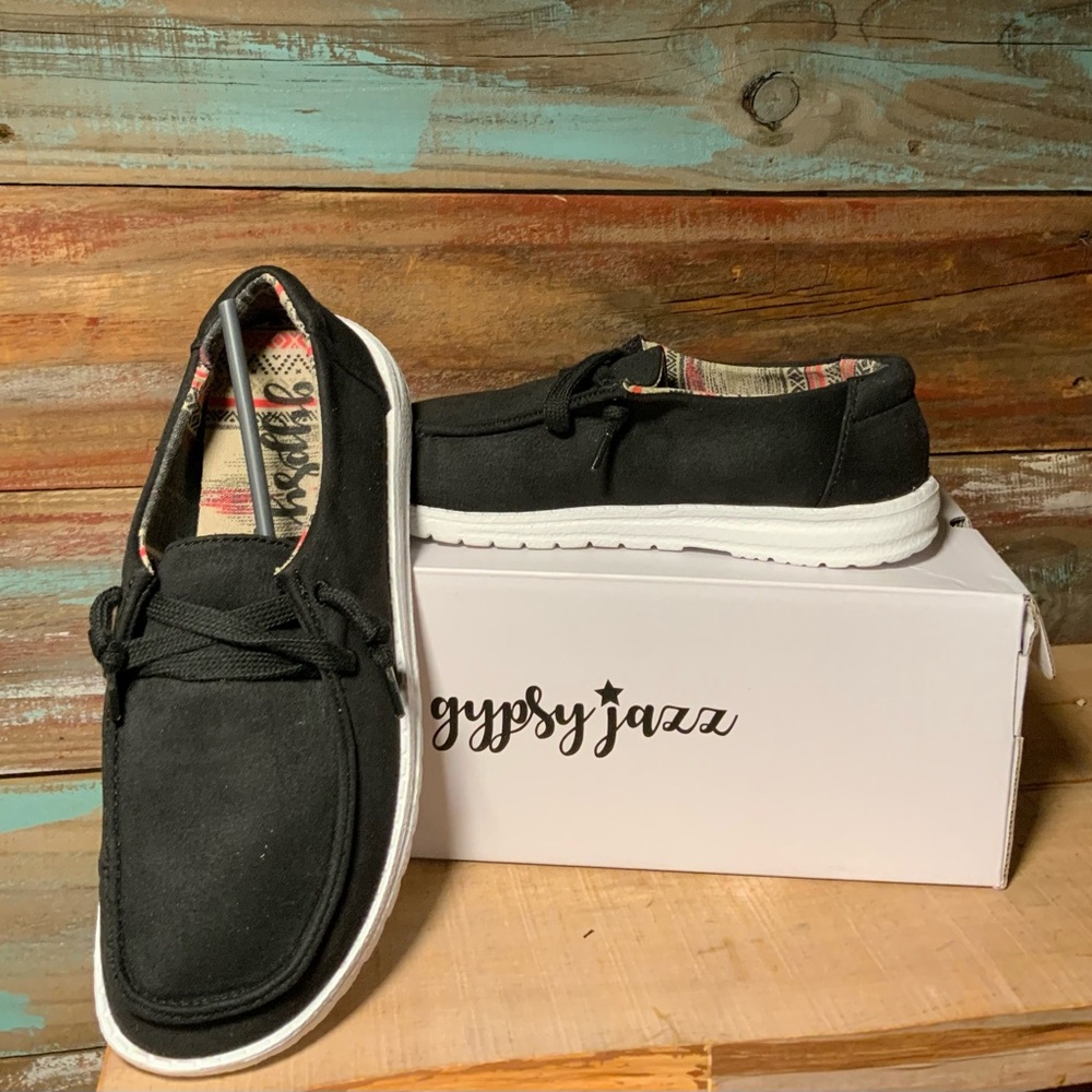 NEW Gypsy Jazz Black and White Slip-On Loafers